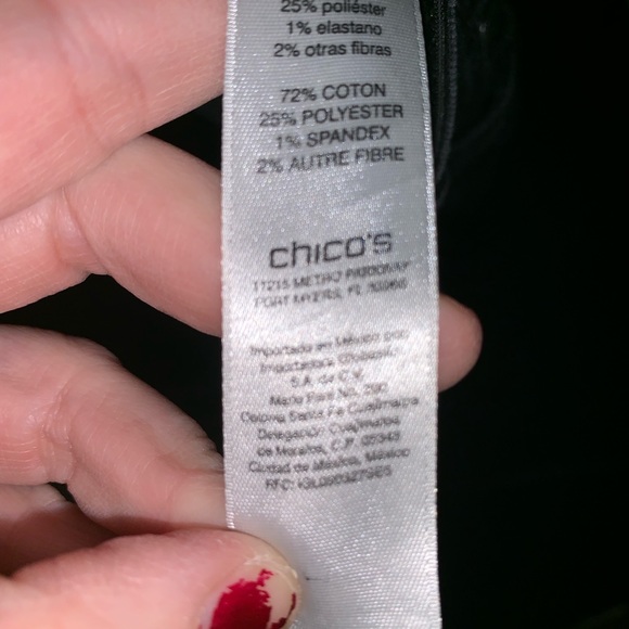 Chico’s Fabulously Slimming Black Stretch Denim - Picture 3 of 6